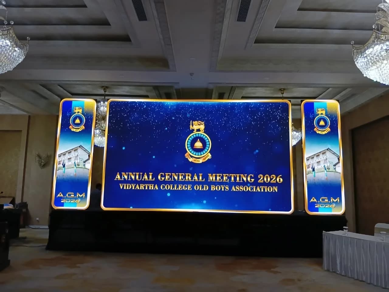 Alloy stage rental with LED wall backdrop Sri Lanka