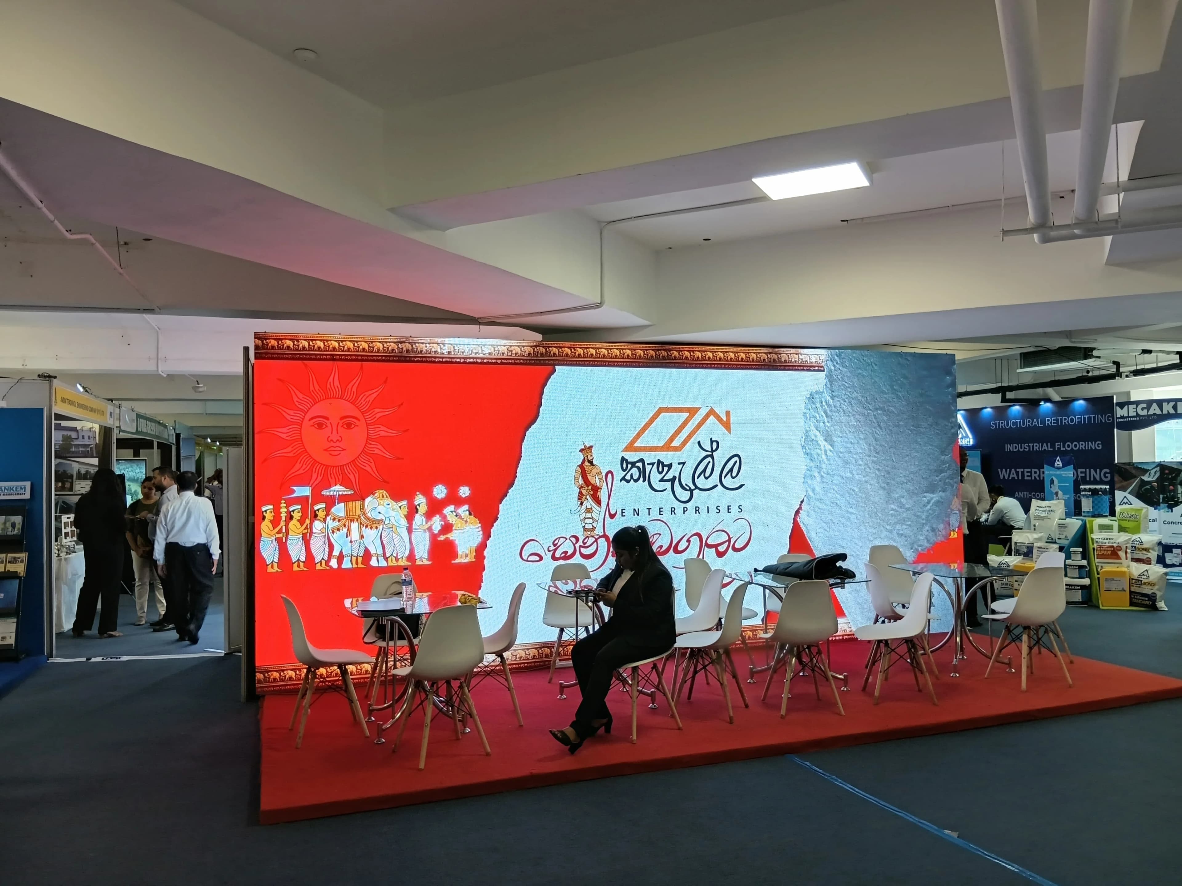 Exhibition stall LED wall backdrop at trade show by YC Events Sri Lanka