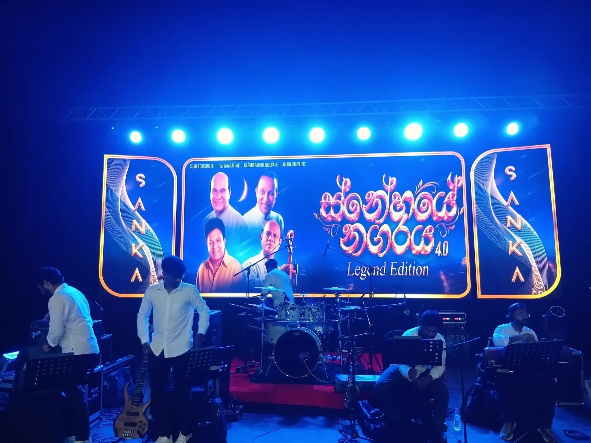 Concert-grade multi-panel LED wall backdrop for live music event by YC Events Sri Lanka